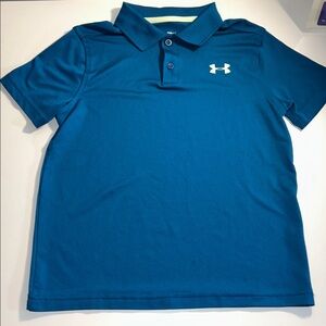 Under Armour Boy’s Aqua Blue Short Sleeve Athletic Polo Size Small